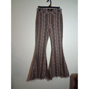 Lucky & Blessed Flare Leg Denim Jeans Snakeskin Animal Print Y2K Retro 90s Sz 4